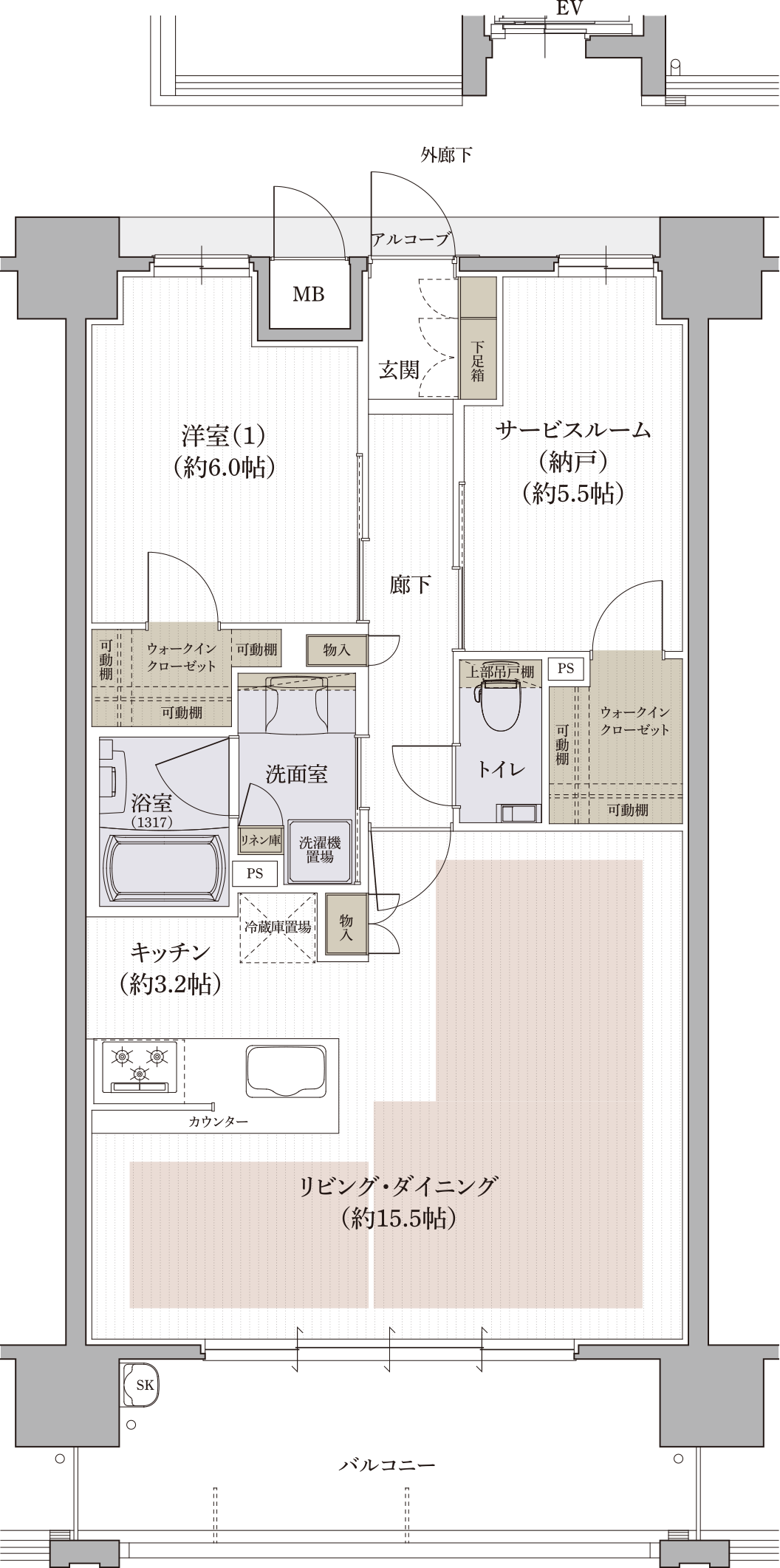 TYPE Bメニュープラン1の間取り