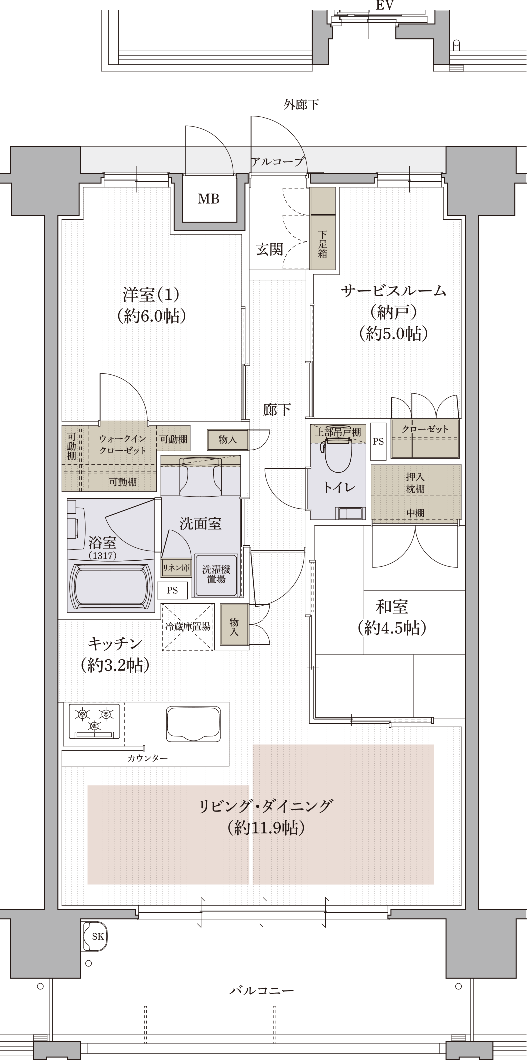 TYPE Bメニュープラン2の間取り