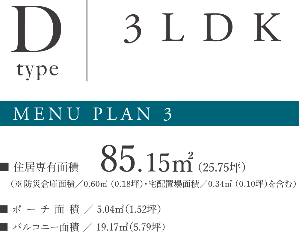 TYPE D ３ＬＤＫメニュープラン3