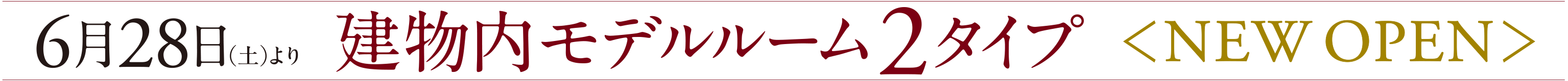 6月28日（土）より 建物内モデルルーム2タイプ ＜NEW OPEN＞